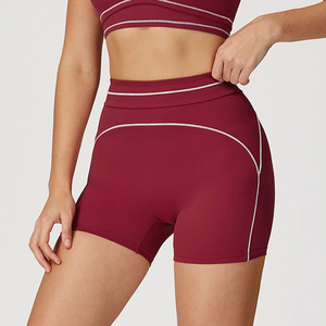 <b>Women's</b> Solid Color High <b>Waist</b> <b>Shorts</b> <b>Elastic</b> <b>Waist</b> Loose Fit Casual With Pockets Breathable Oxford Fabric - Product Image 1