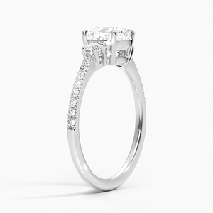 BOJ <b>Ring</b> 0145 <b>Cushion</b> Cut 925 Silver Lyra Three Stone Prong Setting Solitaire Diamond <b>Ring</b> 2ct D Color VVS1 Moissanite GRA Sale - Product Image 2