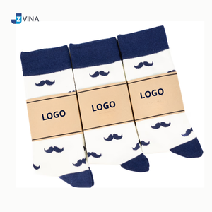 Custom LOGO <b>Men's</b> Bamboo Fiber Crew <b>Socks</b> Mustache Print Black Custom Logo Eco-Friendly Breathable Daily Wear <b>Socks</b> Manufacturer - Product Image 3