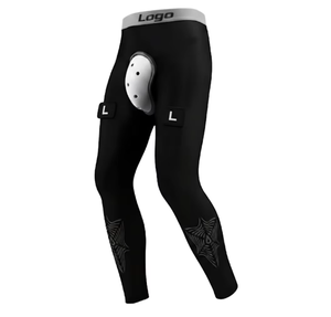 Leggings Deportivos de Compresión para Hombre, Cintura Elástica, Resistentes a Cortes, con Bolsillo Protector, Transpirables, Capa Base para Fitness - Product Image 1