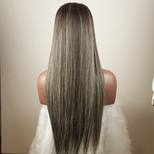 Perruque Lace Front Blonde avec Mèches, Cheveux Remy Longs, Dentelle HD Transparente, Douce et Soyeuse, Sans Nœuds, Pré-Pluckée, Ligne de Cheveux Naturelle - Product Image 3