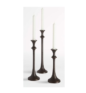 Best Quality <b>Bronze</b> Finished <b>Candle</b> <b>Holder</b> S/3 Fancy Metal Candlestick Wedding Centerpieces Pillar Tapered Stick <b>Candle</b> Stands - Product Image 1