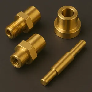 Composant micro-tourné CNC en laiton de précision, usinage, perçage, boîtier de capteur, applications automobiles, médicales, électroniques - Product Image 1
