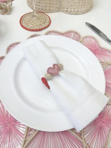 Hermoso Anillo para Servilletas en Forma de Corazón de Ratán Rosa para Eventos, Fiestas, Regalos, Decoración del Hogar, Bodas y Ocasiones Especiales - Product Image 5