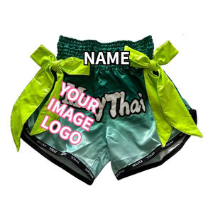 Pantalones Cortos de Muay Thai con Logotipo Personalizado al por Mayor, Pantalones Cortos de Boxeo Tailandés de Material Satinado Premium para Entrenamiento de Kickboxing y MMA - Product Image 1