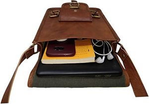 Bolsos cruzados de cuero auténtico para hombre y mujer, bandolera, correa de hombro ajustable, cadenas, estilo Vintage, alta calidad, tamaño mediano - Product Image 2