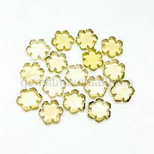 Fleur de quartz citron naturel sculptée à la main 10mm 11mm, pierre précieuse en cristal, breloque en vrac pour la fabrication de bijoux, prix de gros en vrac - Product Image 6