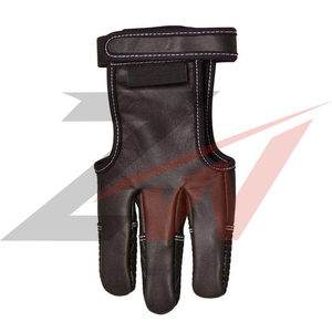 Gants de Tir à l'Arc Premium en Cuir de Vachette Pur, Gants de Tir à l'Arc Américains à Demi-Doigts, Protection Réglable pour le Poignet, Extérieur - Product Image 1