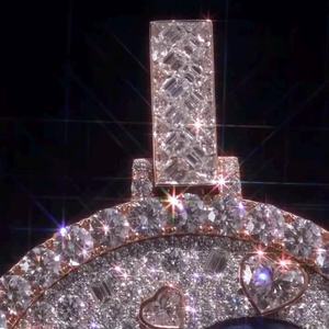 Pendentif photo personnalisé serti de diamants, testé au diamant, pendentif souvenir, pendentif photo hip-hop personnalisé, pendentif en argent 925 - Product Image 2