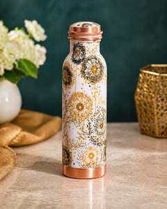 Handmade Meena <b>Copper</b> <b>Bottle</b> 950ml Pure <b>Copper</b> <b>Drinking</b> <b>Bottle</b> Classic Design Eco-Friendly Shree Shakti Exim Export Quality - Product Image 2