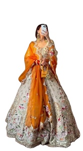 Haldi/ Mahendi / Reception Special Pure Silk Fabric Hand Crafted Silk Tailor Made Lehenga Choli Embellished / Kurti Collection - Product Image 1