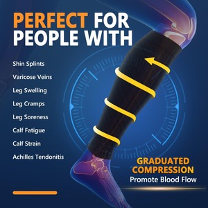 Manchons de compression personnalisés pour mollets, pour hommes et femmes, sans pieds, respirants, soutien sportif pour les jambes, pour la course et le fitness, équipement OEM en gros - Product Image 2