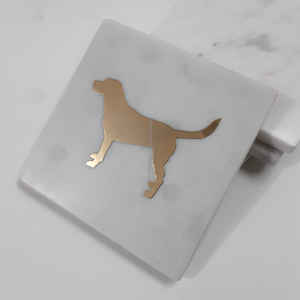 Juego de posavasos de piedra con incrustaciones de latón y cuernos de ciervo absorbentes, Base para bebidas, té, posavasos de mármol para bebidas con posavasos, Juego de 4 Uds. - Product Image 6