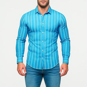 Chemise décontractée et professionnelle à manches longues et col rond, coupe ajustée, respirante, séchage rapide, en polyester/coton écologique, collection automne 2026 - Product Image 1