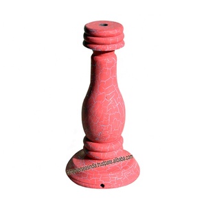 Base de lampe en bois moderne et élégante de couleur rose pour hôtel, bureau, chambre à coucher, couloir, café - Product Image 1