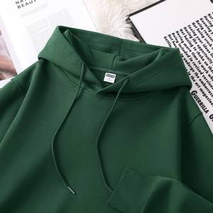 Unisex <b>Navy</b> Blue Hooded Fleece <b>Sweatshirt</b> Regular Fit Solid Color Casual Pullover Pocket Breathable Anti-Wrinkle Winter Wear - Product Image 2