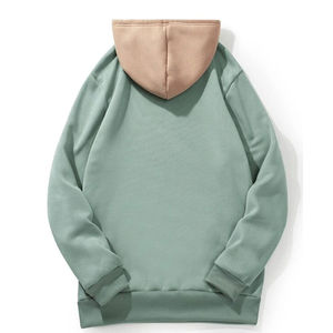 Ensemble survêtement homme en coton de haute qualité, comprenant un sweat à capuche zippé oversize effet vieilli et un pantalon évasé à effet superposé, style délavé à l'acide - Product Image 2