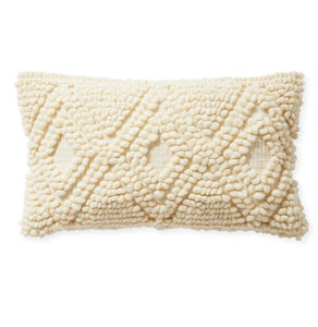 Funda de cojín decorativa de lana tejida a mano con textura de pelo cortado y bucle - Product Image 4