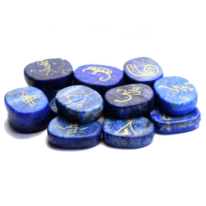 Haute qualité Karuna Lapis Lazuli Forme Palm Stone 16 Pièces Karuna Set Cristal De Guérison Naturelle Reiki Gemstone Karuna En Gros - Product Image 2