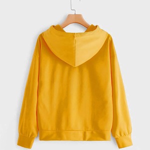 เสื้อฮู้ดสีเหลืองแบบยูนิเซ็กซ์ ทรงโอเวอร์ไซส์ สวมใส่สบาย ผลิตจากผ้าถักโพลีเอสเตอร์/คอตตอน ระบายอากาศได้ดี เหมาะสำหรับฤดูหนาว เป็นมิตรต่อสิ่งแวดล้อม - Product Image 2