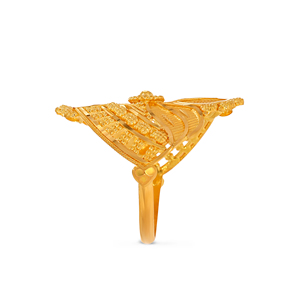 Premium 18K Solid <b>Gold</b> Floral <b>Cocktail</b> <b>Ring</b> Vintage Inspired Handmade Fine Jewelry for Women Collection - Product Image 4