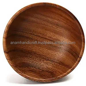 ชามไม้ขัดเงาสำหรับทำด้วยมือคุณภาพสูงชามและเครื่องครัวใช้เสิร์ฟบะหมี่ไม้ - Product Image 2