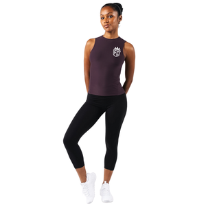 Débardeur de sport sans coutures pour femme, violet, avec soutien-gorge intégré, faible impact, coupe extensible, pour yoga, gym et entraînement - Product Image 3