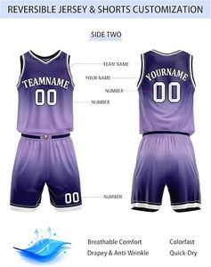 Recommended AI Custom Sublimated 100% Polyester Basketball Jersey <b>Shorts</b> Set Gradient for V-Neck Sleeveless Unisex Adult - Product Image 2