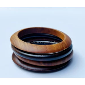 Layered Resin and Acacia Wood Bangles | Standard Size Polished Finish Statement <b>Bracelet</b> for Women <b>Boho</b> Ethnic Fashion Jewelry - Product Image 6