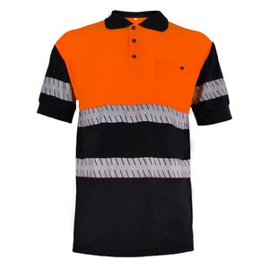 Chemise de sécurité à manches courtes réfléchissante, séchage rapide, respirante, en polyester, logo personnalisé, polo de travail réfléchissant - Product Image 2