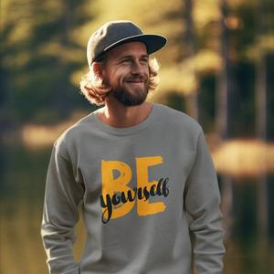 Sweat-shirt pour homme à col rond, coupe oversize, 100% coton, hiver, avec texte de motivation imprimé au dos, broderie et impression numérique - Product Image 2