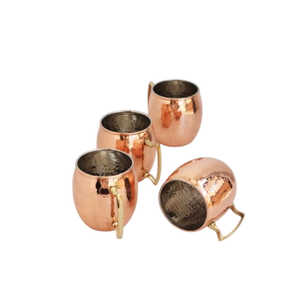 Hot Selling Premium Quality Hammered Stainless Steel <b>Copper</b> Mugs With Gold Handle Moscow Mule Cocktail <b>Cups</b> For Bar And Home Use - Product Image 6