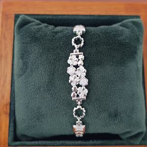 Revalia Romantic Floral CZ Statement Bangle <b>Bracelet</b> <b>Adjustable</b> Women's Party Gift Jewelry - Product Image 5