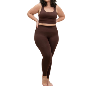 Leggings sans couture en tricot grande taille pour femmes, vêtements de yoga, taille haute, extensible, ajusté, séchage rapide, OEM ODM, vêtements de sport en gros - Product Image 2