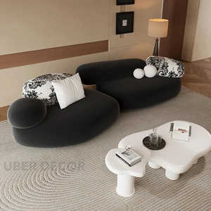Bilbao 2 Places Retro Pebble Sofa Canapé minimaliste de forme spéciale pour petits appartements Homestays Salons de beauté - Product Image 1