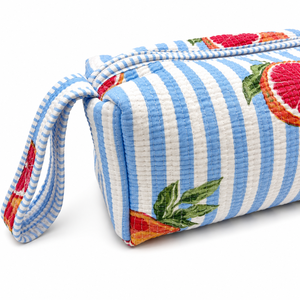 Nuevas Bolsas para Secador de Pelo Acolchadas de Tela de Algodón Ecológica con Logotipo Personalizado, Gran Capacidad, Cierre de Cremallera, Portátiles, Organizador de Maquillaje a Rayas - Product Image 4