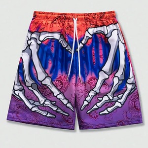 Pantalones Cortos Deportivos Casuales de Verano para Hombre, con Estampado 3D de Mano de Esqueleto, Cintura Media, Transpirables, Ajuste Holgado, a la Moda, para Playa - Product Image 1