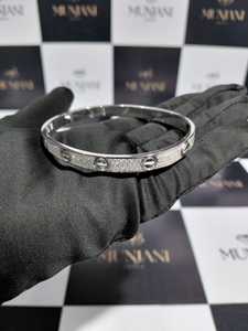Luxury Screw Motif Moissanite Bangle 925 Sterling <b>Silver</b> Rose Gold Plated Iced Out <b>Cuff</b> <b>Bracelet</b> Unisex Passes Diamond Tester - Product Image 4