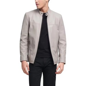 Professional <b>Mens</b> Genuine <b>Leather</b> <b>Jacket</b> Real <b>Sheepskin</b> Biker Coat Motorcycle Outerwear Slim Fit Casual Winter Thermal Wear - Product Image 2