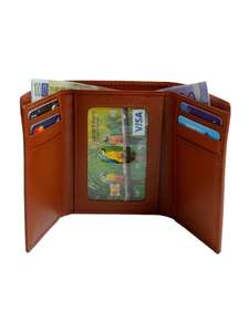 Portefeuille homme fin en cuir véritable, anti-RFID, avec fenêtre d'identification, durable, sans fermeture éclair, pratique, petit porte-cartes de voyage - Product Image 2