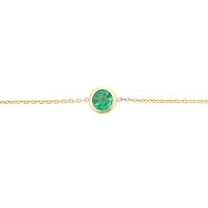 สร้อยข้อมือมรกตสีทอง14K สำหรับผู้หญิง-สีขาวทึบสีเหลืองหรือสีทองกุหลาบ - Product Image 2