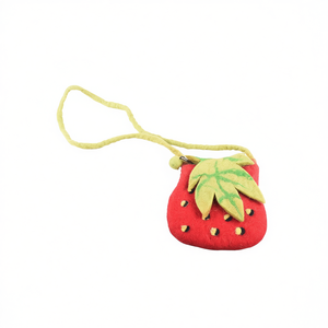 Sac en feutre à rayures fraises, style dessin animé, fait main, pour enfants et adolescents - Product Image 2