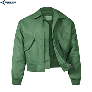 DAIZEN <b>STAR</b> INTERNATIONAL Men's Solid Color Polyester/Cotton Bomber <b>Jacket</b> Stand Collar Zipper Closure High Street Casual Style - Product Image 6