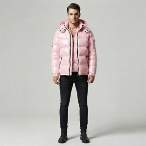 Wholesale Women's Pink Shiny Puffer Jacket, OEM/ODM Heavyweight Winter <b>Coat</b> with Hood, Factory Direct Supplier - Product Image 3