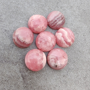 Cabochon rond en rhodochrosite naturelle, pierre précieuse rose calibrée à dos plat, pour bagues et pendentifs, toutes tailles, vente en gros - Product Image 2