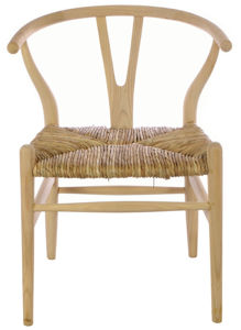 WOODGRANDLIVING Fauteuil scandinave en bois tressé fait main, finition naturelle, siège en rotin, chaise d'appoint de salle à manger, mobilier moderne pour la maison - Product Image 4