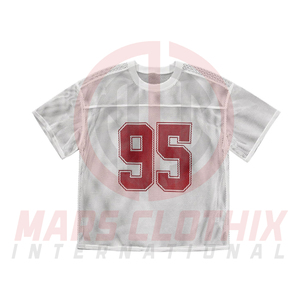 Maillot de football américain rétro tendance, style streetwear, coupe courte, fabriqué en usine, vintage, haute qualité - Product Image 3