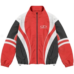 Conjunto Deportivo Cortavientos para Hombre, Bloques de Color, Manga Larga, Cierre de Cremallera, Cuello Alto, Secado Rápido, Estilo Deportivo, Ropa de Primavera para Adultos - Product Image 4