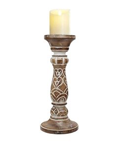 Candelabro de Madera Verde Envejecido Estilo Rústico para Decoración del Hogar - Product Image 5
