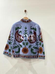 เสื้อโค้ทผ้าฝ้ายปักลายสไตล์จีน คอจีน แขนยาว ลายดอกไม้ งานแฮนด์เมด เสื้อคลุมผู้หญิงสำหรับผู้ใหญ่ ใส่ได้ในฤดูใบไม้ร่วง - Product Image 2